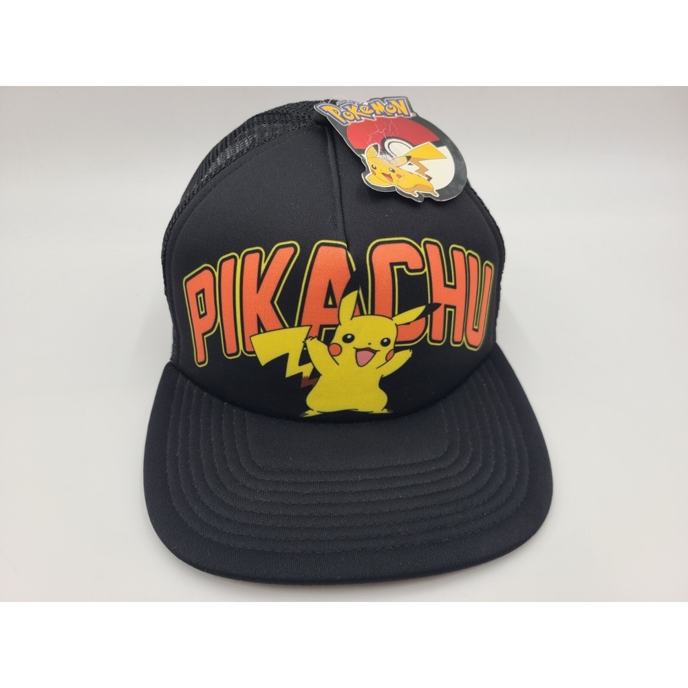 Pikachu Pokemon Mesh Trucker Snapback Hat Cap‎ Anime Cartoon Dad Men Women Black